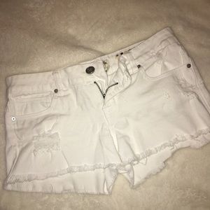 White Ripped Summer Cut Off Style Shorts
